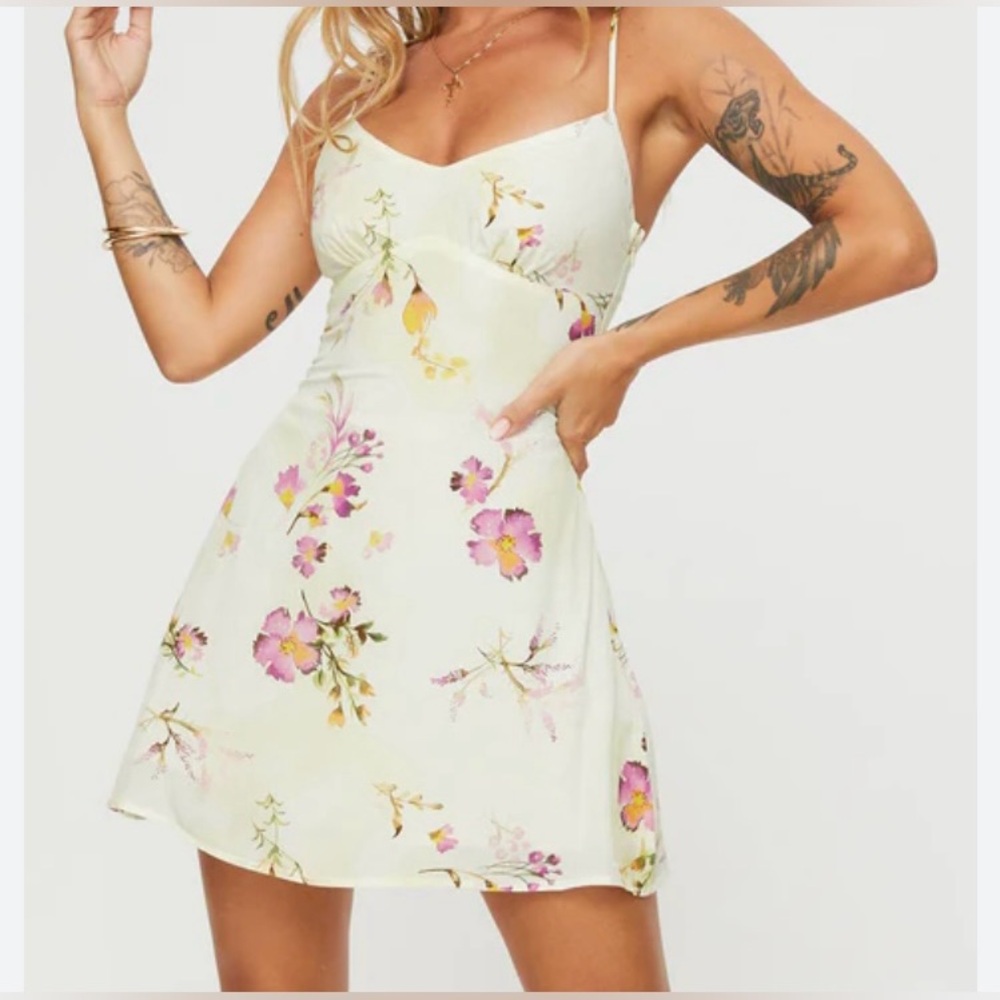 Princess Polly Cream Floral Mini Dress